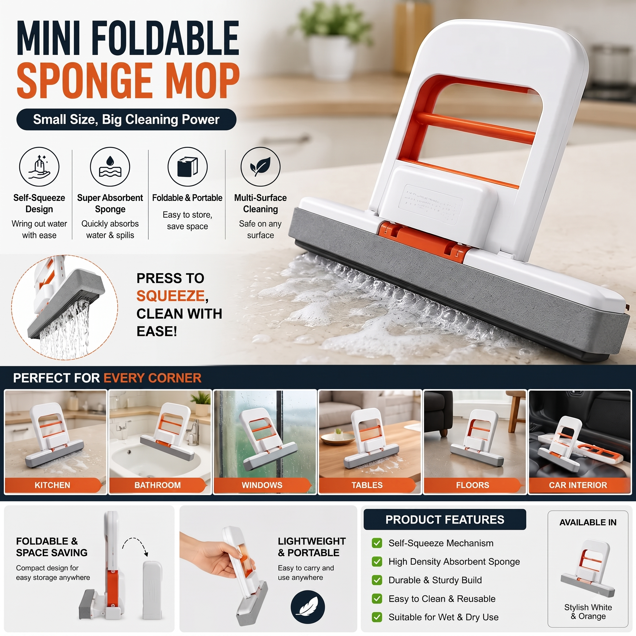 👉 Multi-Functional Mini Foldable Mop